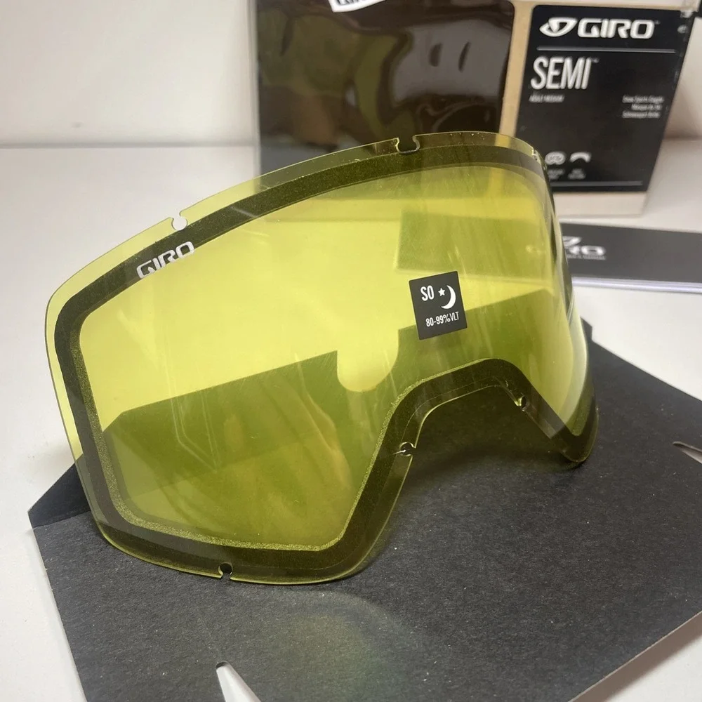 Giro Dylan Semi Yellow Replacement Lenses For Ski Goggles SO 80-99%VLT w Bag